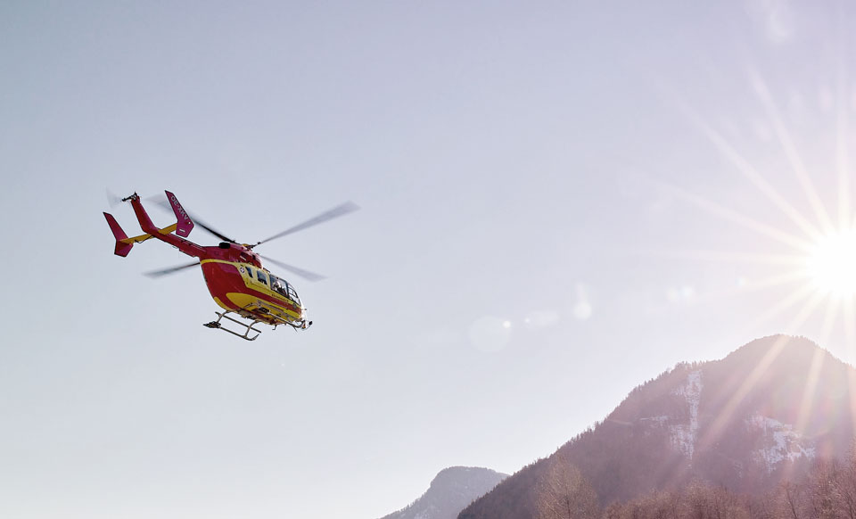 Hubschrauber des Samariterbund Tirols im Einsatz